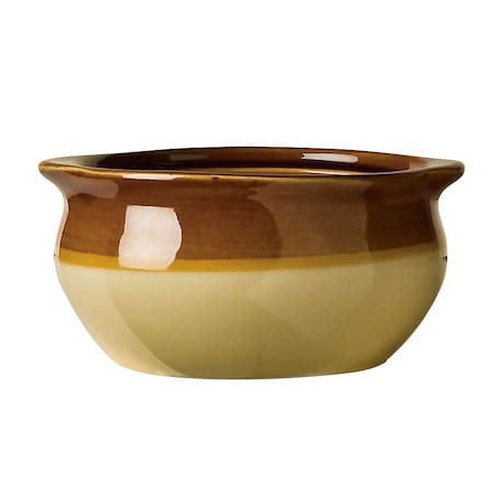 World Tableware Bedrock Ovenware 5.125" 12 oz. Caramel Beige Onion Soup Crock, PK24 OSC-15